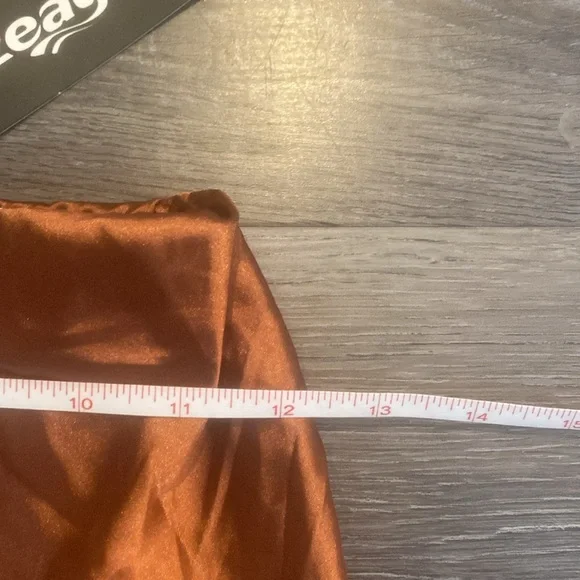 Zeagoo Womens Silk Rustic Orange Skirt XS NWT - Picture 5 of 8